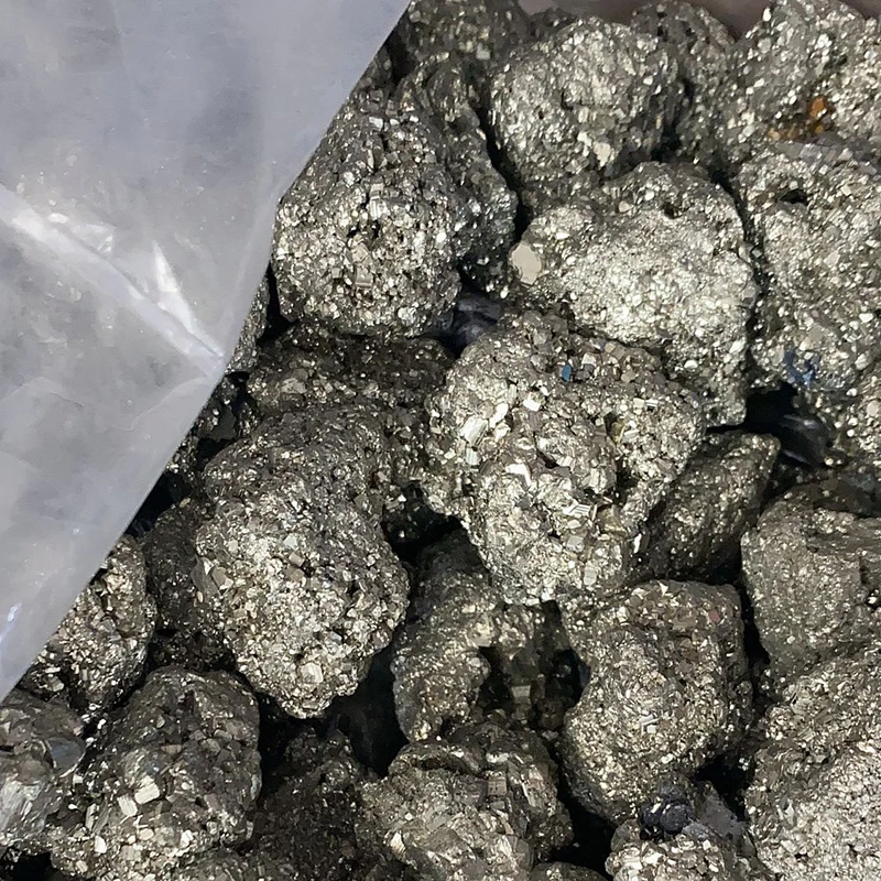 High Quality Natural Peru Peruvian Raw Rough Nugget Chip Cluster Mineral Specimen Gold Stone Pyrite Crystal Bulk Price For Sale
