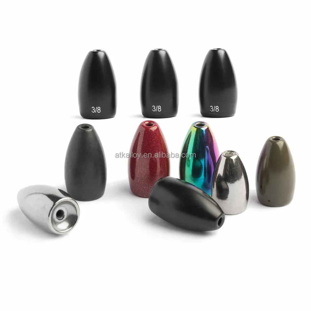 Wholesale Bulk Stock Bullet Shape Flipping Tungsten Fishing Weight Flipping Sinkers