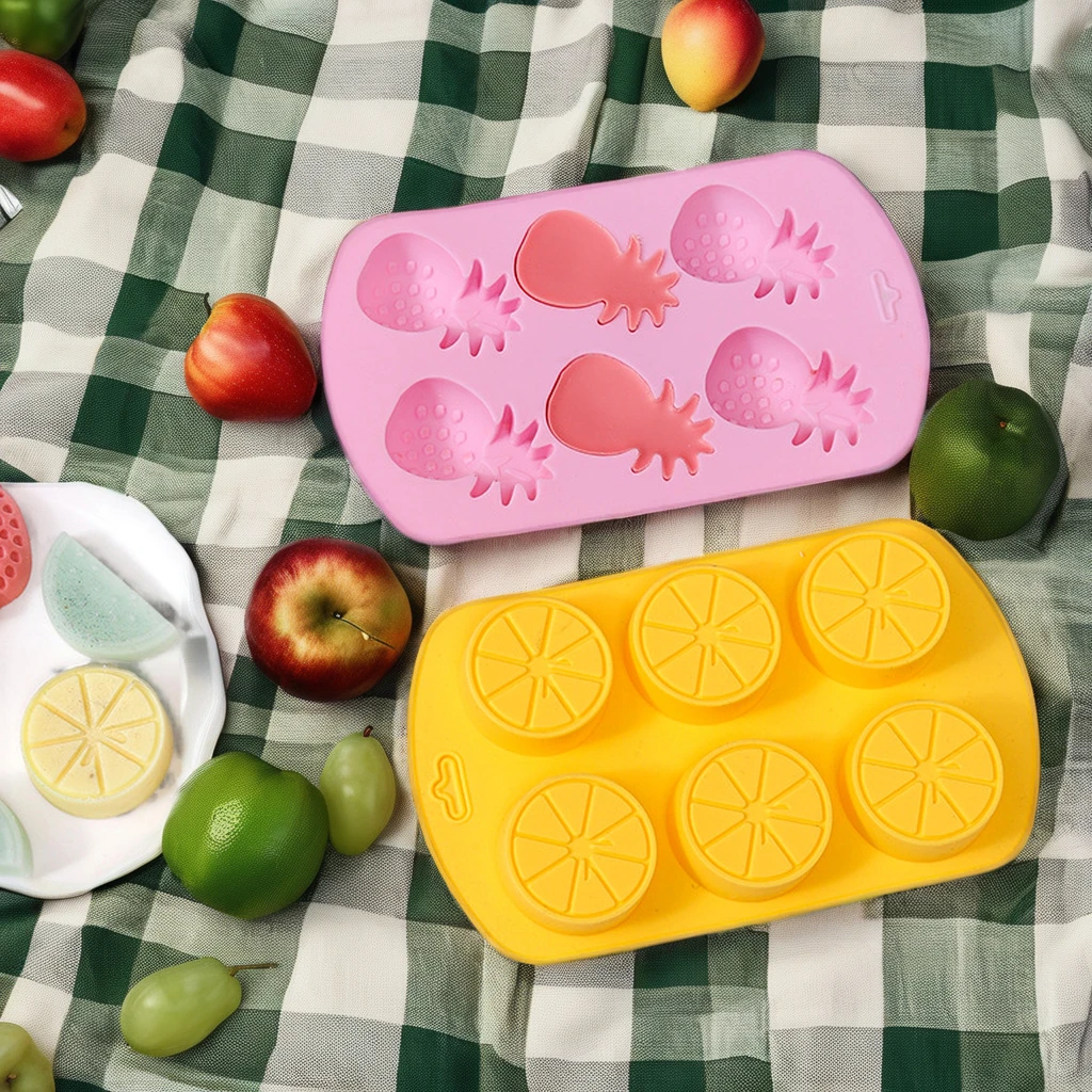 2024 Custom Hot Selling Fruits Shapes Silicone Molds Strawberry Lemon Watermelon Chocolate Fudge Candy Cookie Gummy Moulds Ice