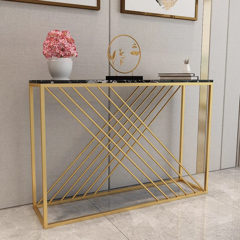 Modern Entryway Iron Rock Slab Entryway Console Table Hallway Gold  80cm/100cm/120cm Console Table