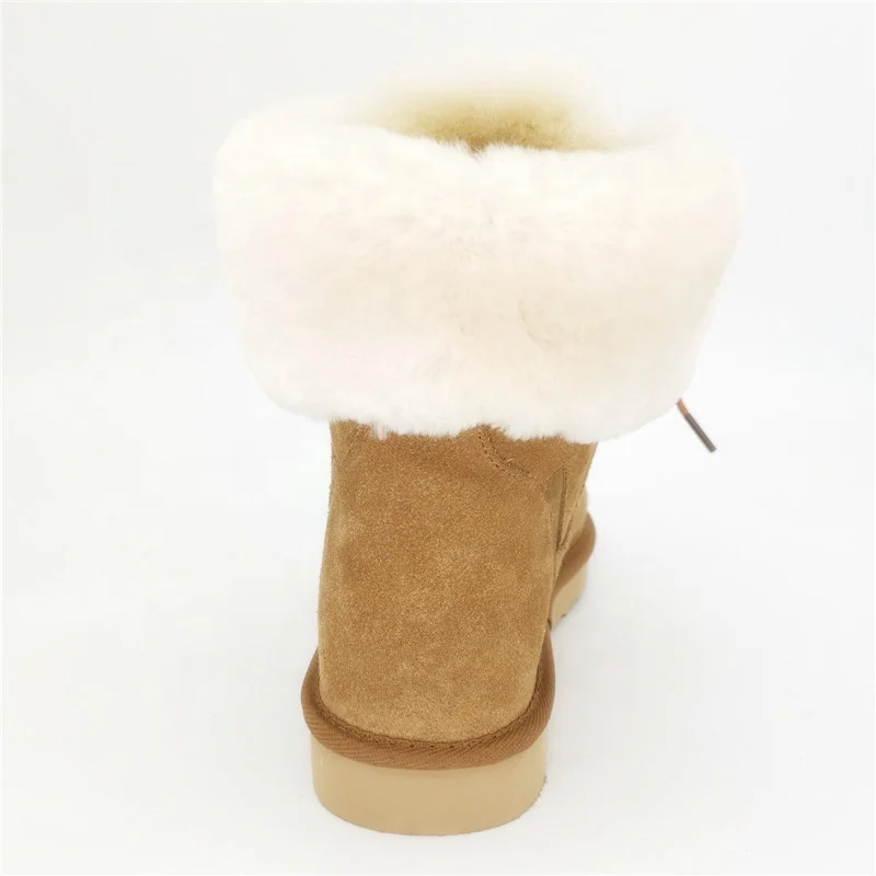 
HQB-WS012 wholesale winter boots custom premium quality snow boots winter genuine sheepskin boots for girls 