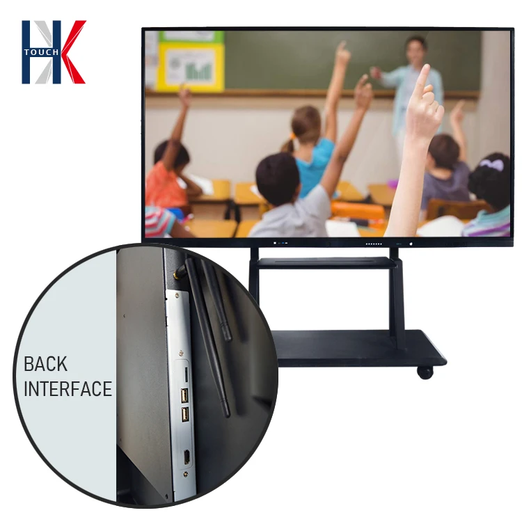 New Design Classroom Digital Display Whiteboard LCD Interactive Smart Board Touch TV With Software Built In Computer