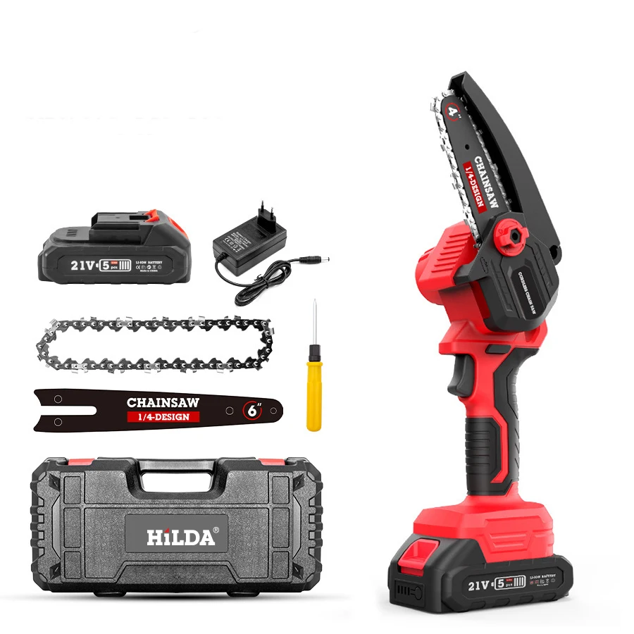 Mini Li-Ion Wood Cutter Chainsaw Power Tools 21v Li-Ion Chain Saw For Sawing Wood 4/6 inch Mini Cordless Chainsaw