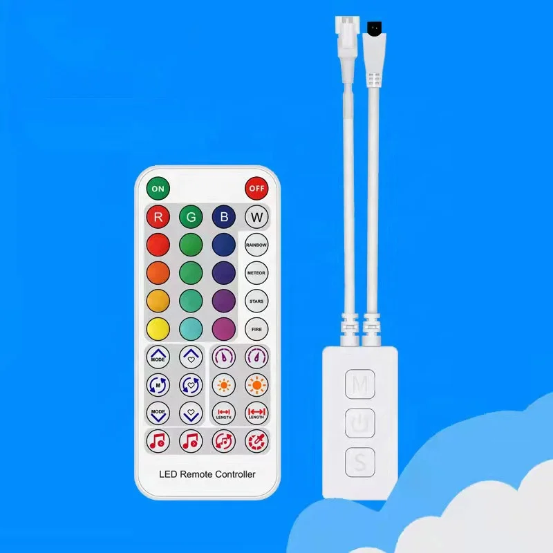 DC5-24V 38 Key RGB IC LED BT Controller SP611E Smart Speaker Music Addressable LED Controller 3PIN Connector