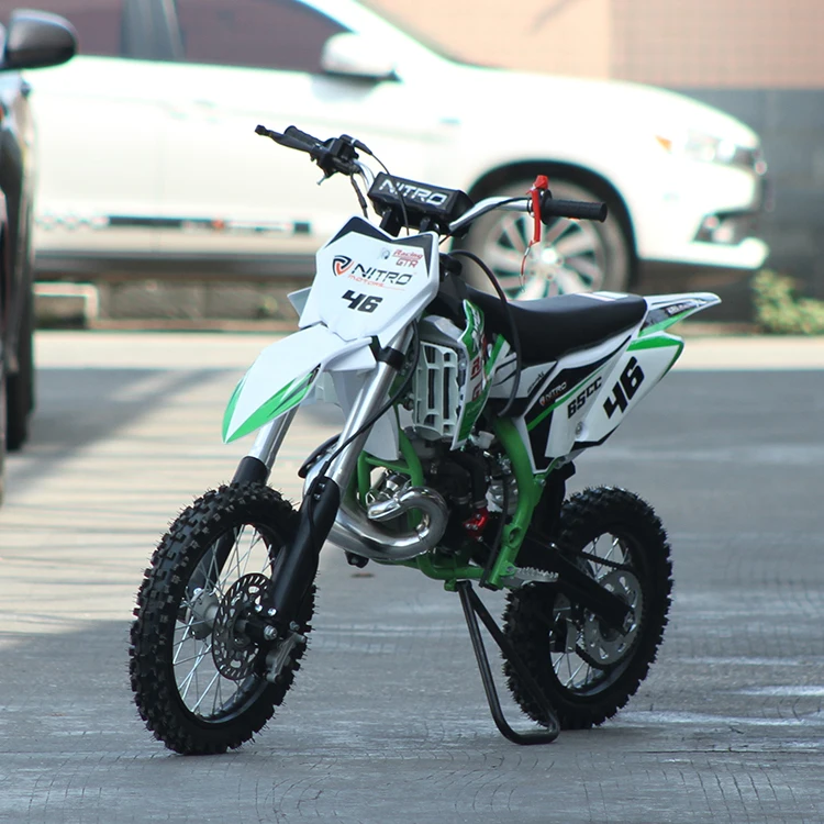 Top quality 2 stroke 65cc water cooled engine mini enduro gas dirt bikes with CDI ignition way