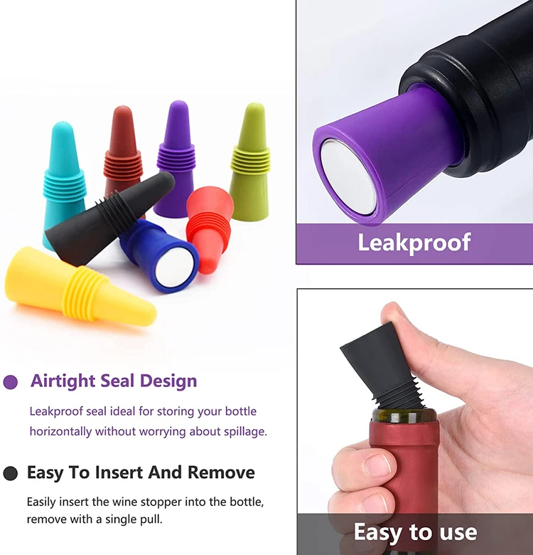 Silicone Wine Bottle Stopper Silicone Beverage Bottle Plug Wine and Beverage Bottle Stopper