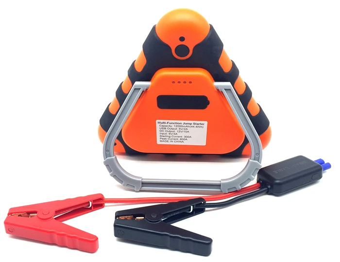 Gligle High capacitor boost car battery 14000mAh Jump Starter Triangle warning sign 2 in 1 600Amp power bank jump starter