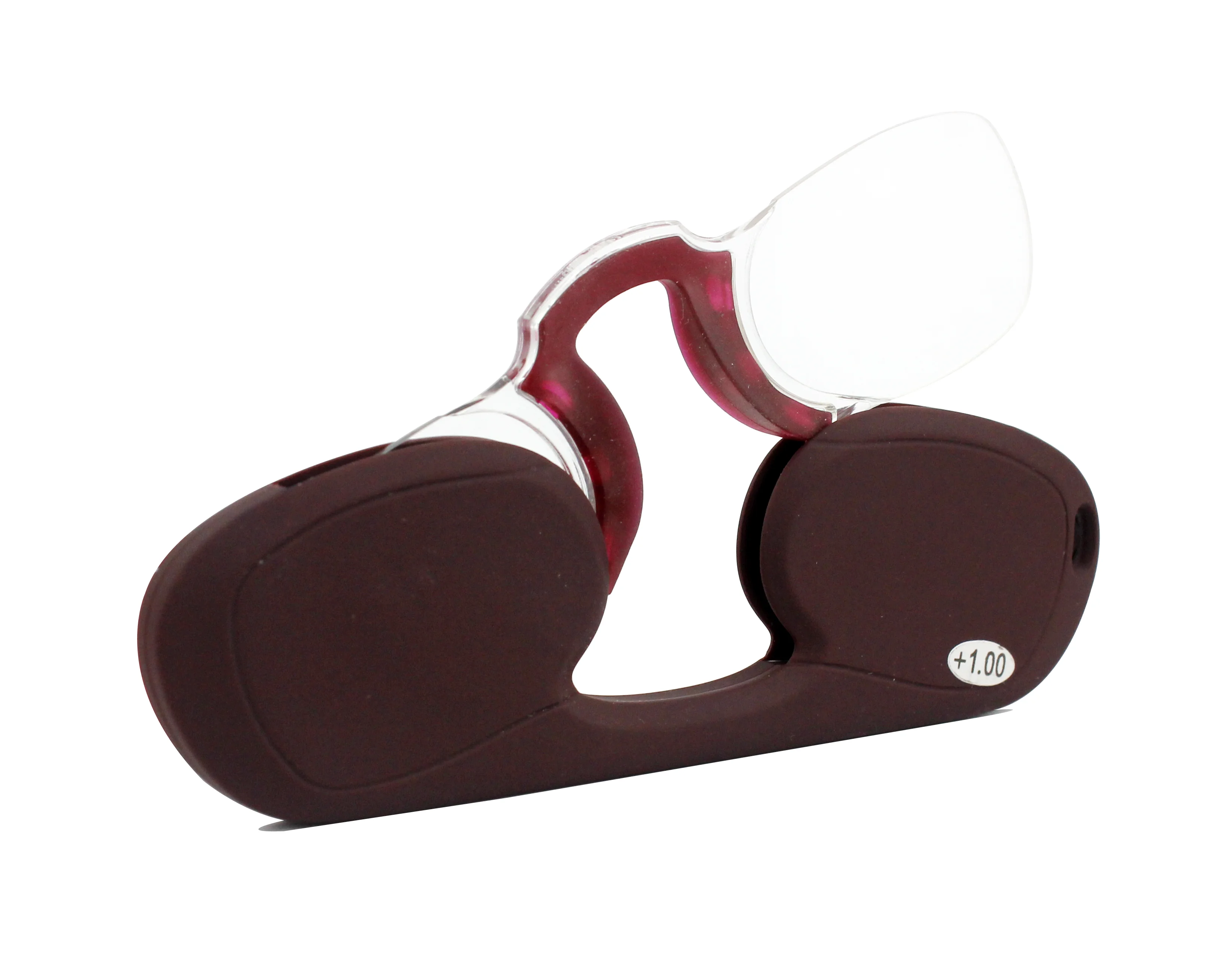 New style clip nose folding metal reading eyeglasses stainless steel slim foldable reading glasses