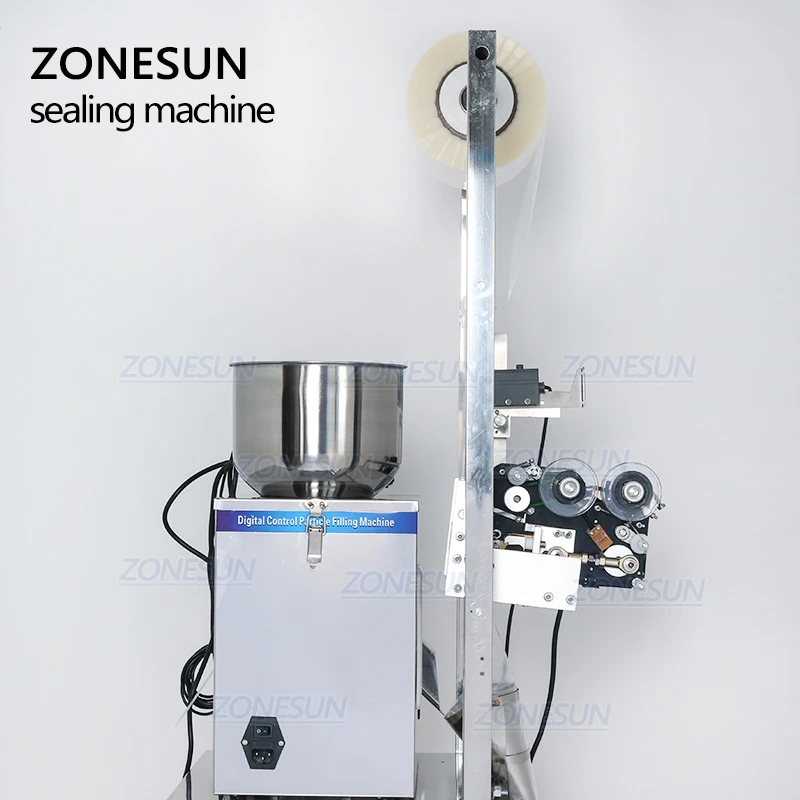 ZONESUN Food Coffee Bean Grain Automatic Weighing Packaging Machine Powder Filling Machine Bag Back Side Seal With Date Printer