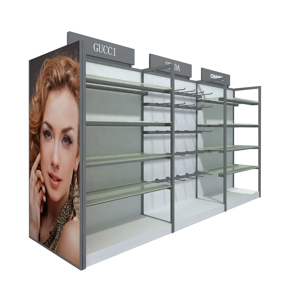 Двухсторонняя Металлическая Витрина для магазина косметики, торговых центров, 5-й пол, подходит для любого места WD