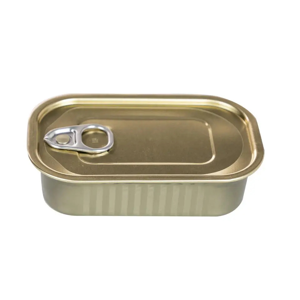 Stacked 1/4 Club Cans Empty 125ml Food Grade Tin Cans Wholesale For Pilchard Sardine Fish Crab Meat Canning