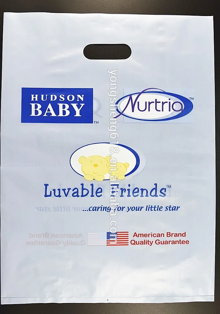 Customized Size Logo Printing Grip Hole Shopping Bag Die Cut Handle Shopper Bag