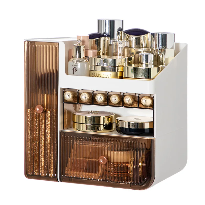 HAIXIN Modern Rectangular Makeup Organizer New Arrival Eco-Friendly PP Plastic Cosmetic Storage Box for Dressing Table