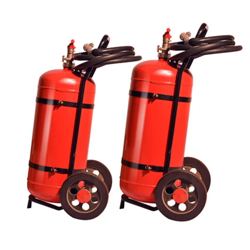 25kg 50 kg wheeled dry powder refillable trolley fire extinguisher with pressure gauge maonmeter valve