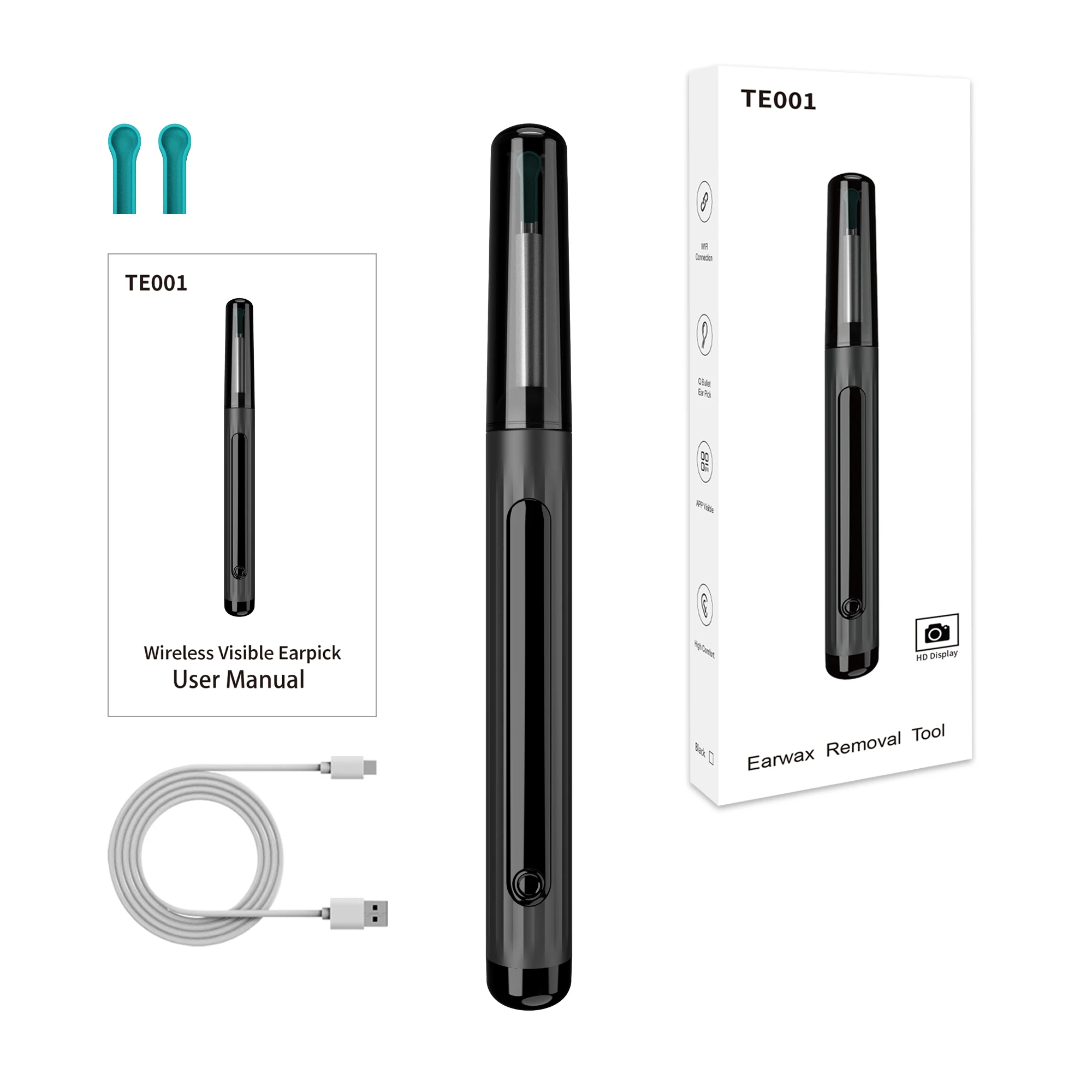 New Arrival Intelligent WIFI Smart Visual Ear Wax Ear Cleaner With Camera Ear Wax Removal Tool