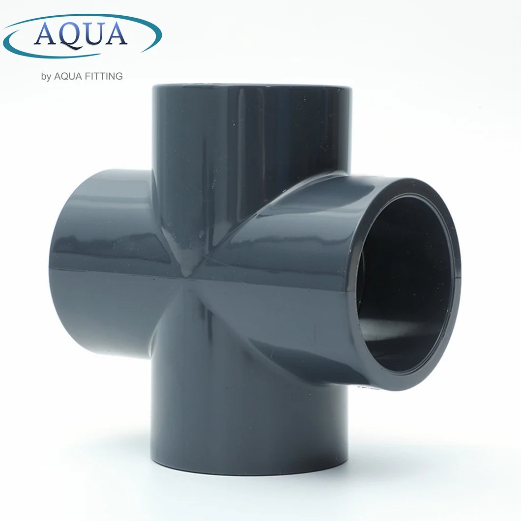 CPVC PVC Pipe Fitting 4 Way 4-Way Connector Cross Joint Tee
