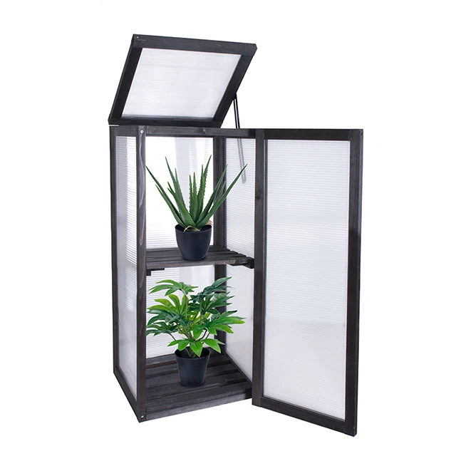 
Mini Wooden Balcony Plastic Garden Frost-resistant wood Greenhouse and warm house with Shelf and single door NEW 2020 