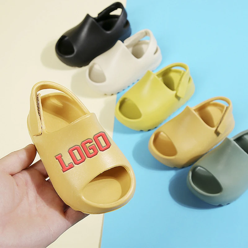 Summer Custom Children Kids Beach Logo Shoes Cartoon Eva Foam Baby Sandals & Slippers Slides Custom