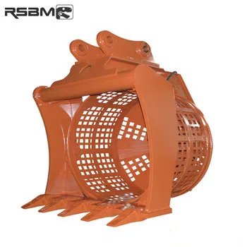 mini excavator screening bucket with rotating sieve