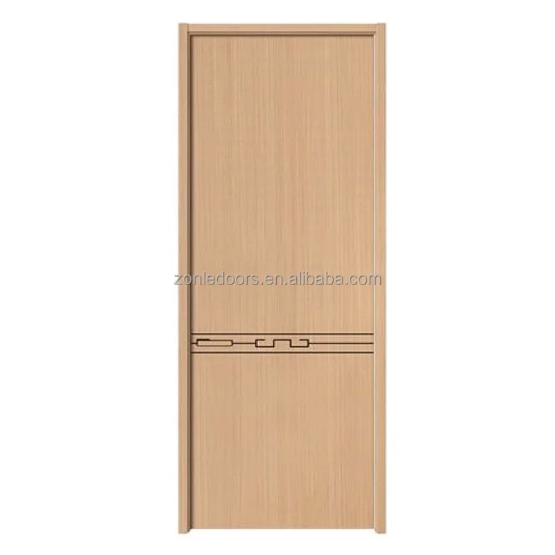 China Cheap Luxury Turkish Latest Simple Design Wood Double PVC MDF Interior Wooden Slab Door For House with smart lock