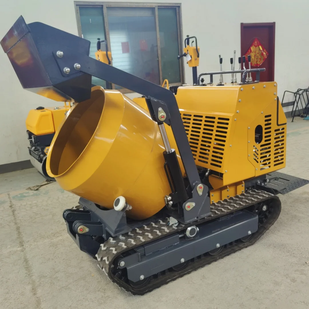 Trackd Self Loading Portable mini dumper Movable Diesel Gasoline Concrete Mixer Machine For Construction