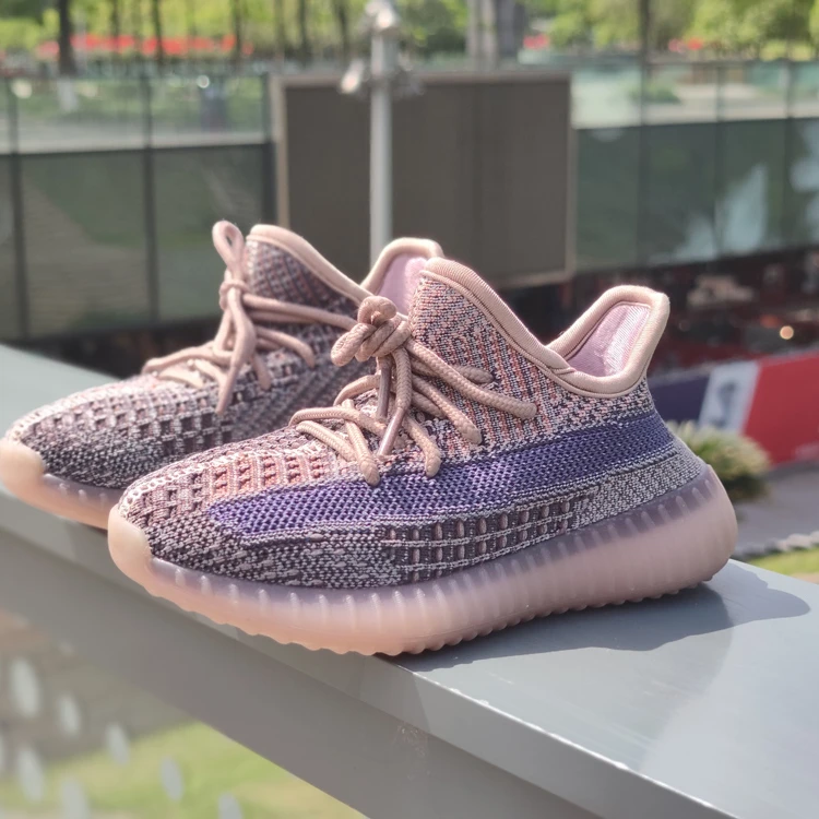 Yeezy/модные Нескользящие износостойкие дышащие тканые кроссовки с мягкой подошвой для мальчиков и девочек