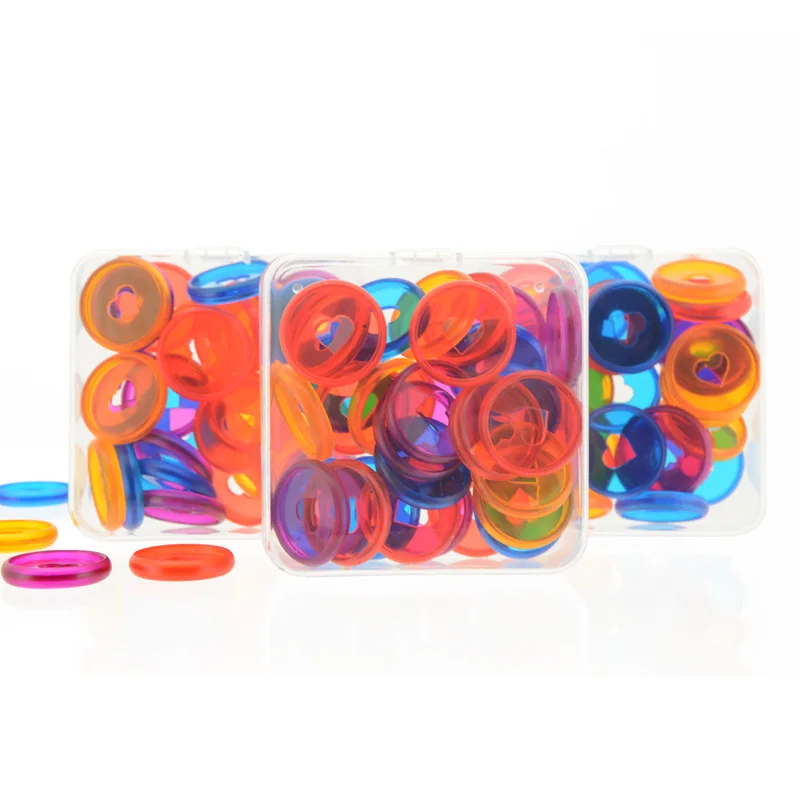 Macaron-colored plastic buckle mushroom hole binding clasp Love ring buckle with wholesale price