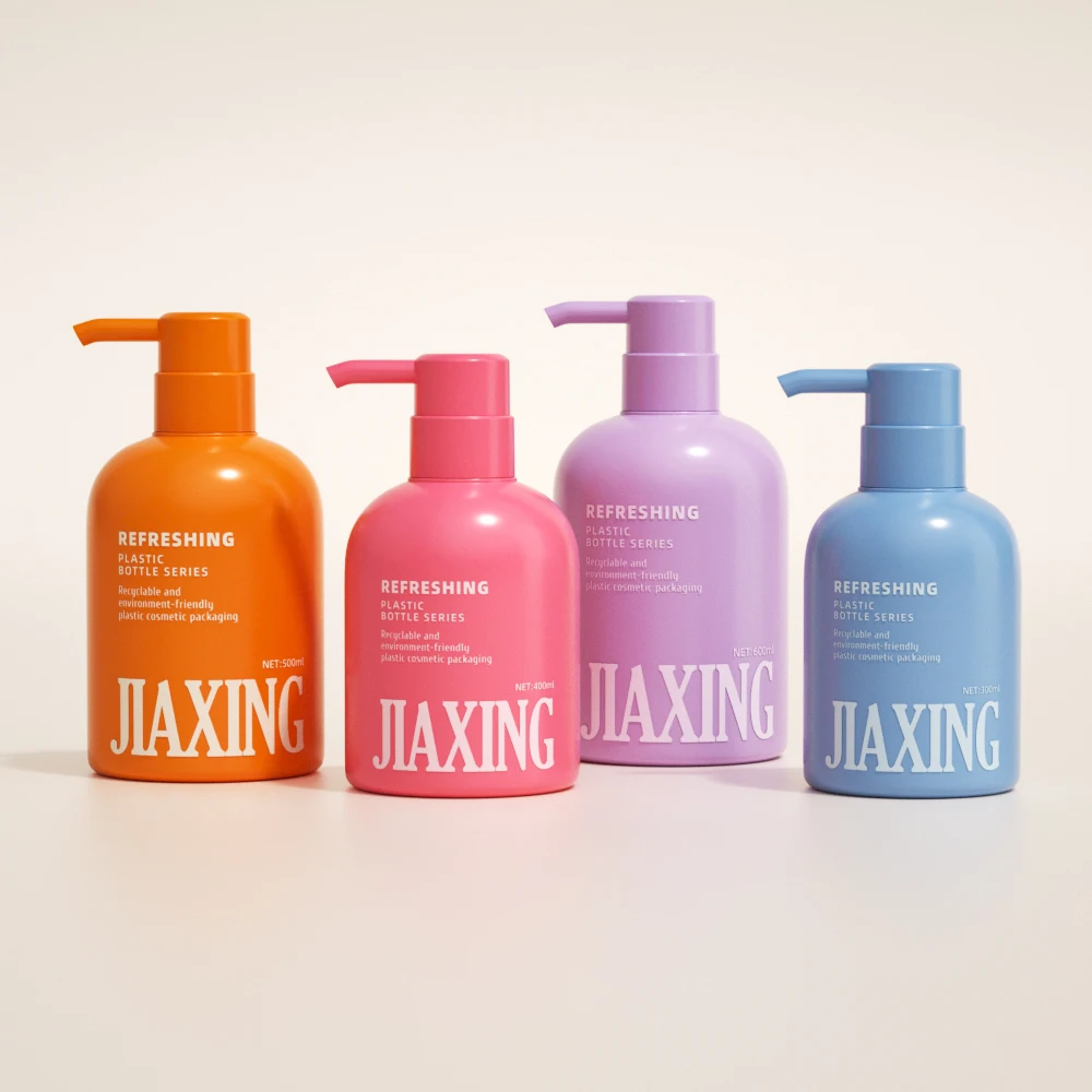 Luxury eco friendly pcr packaging 300 400 500 600ml plastic recycled empty cosmetic hand wash shampoo body lotion pump bottle