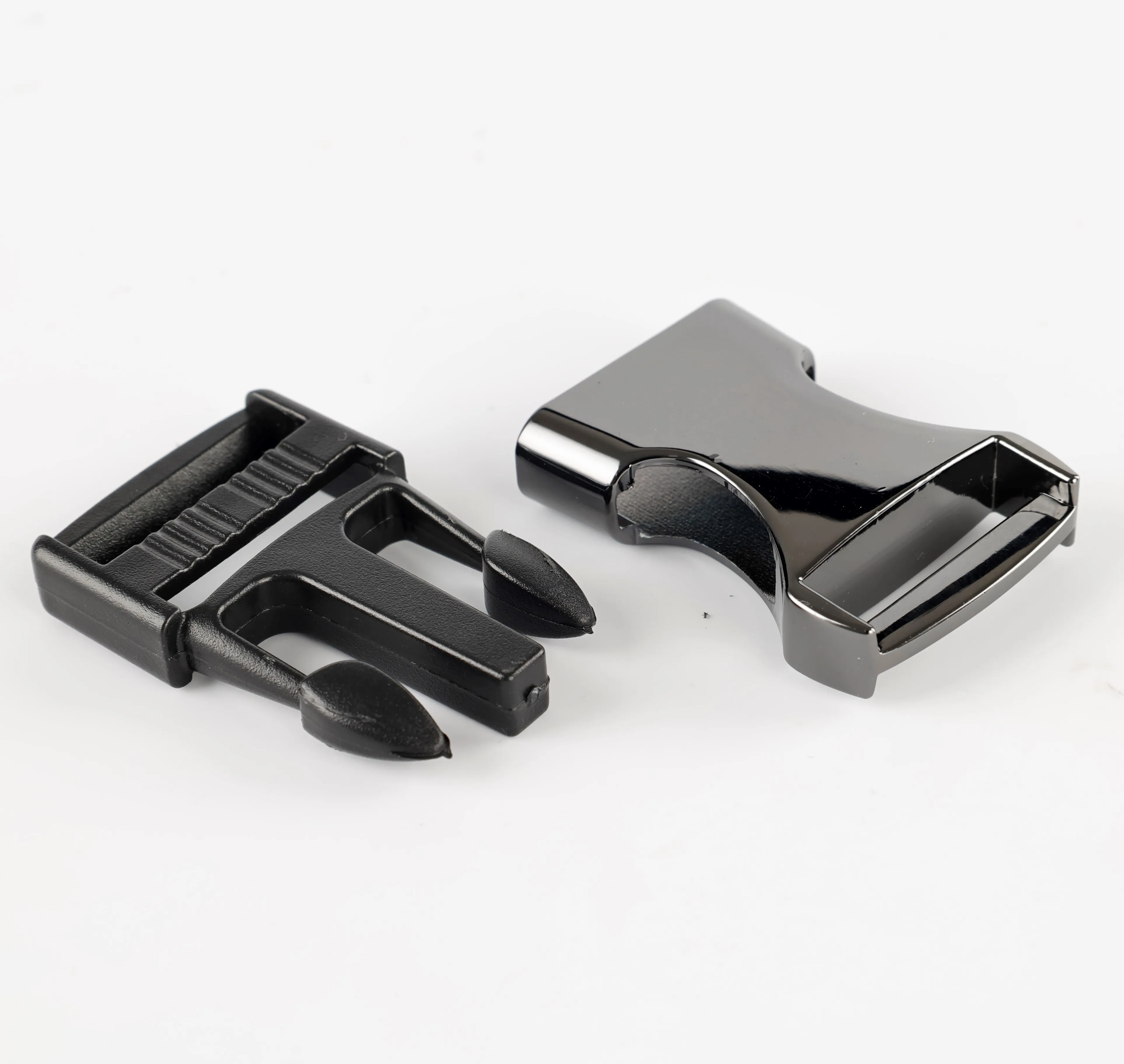 Custom Plastic Belt Clip Bag Quick Side Release Metal Buckle Accessories Dog Collar Buckle Adjuster Shoulder Rubber Strap Buckle