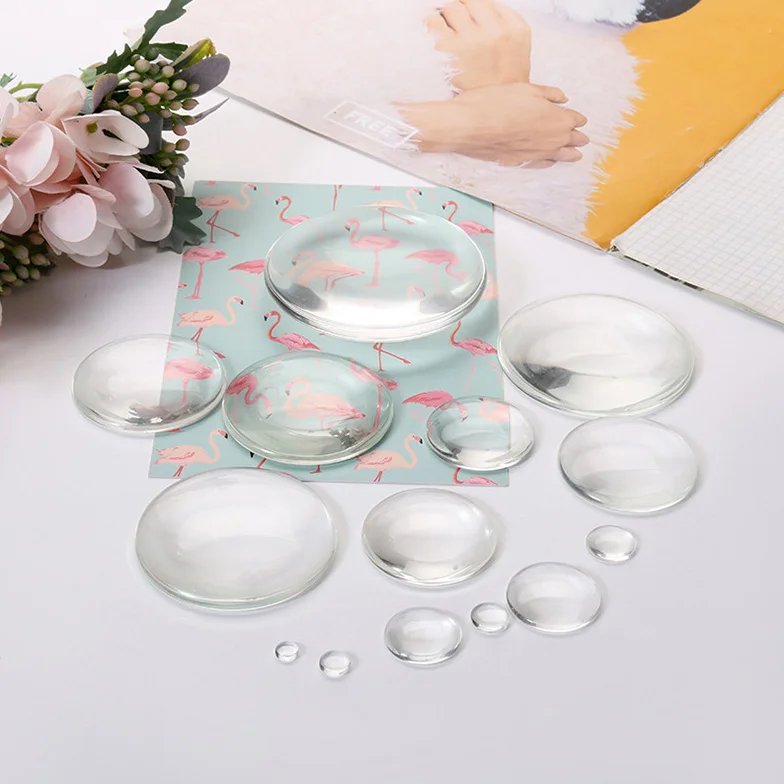 6 8 10 12 14 15 16 18 20 22 25 30 31 32 35 37 38 40 42 45 50 55 58 60 70MM Round Clear Glass Cabochons Charms Cabochon Crystals