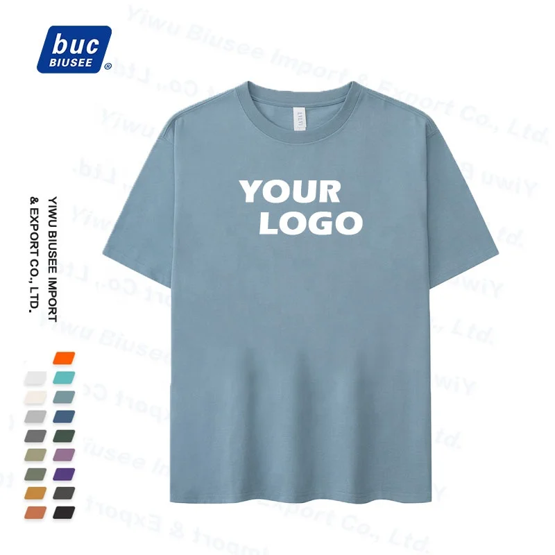 Wholesale 100% Pure Cotton Blank O-neck Tshirt Customized Print Logo T-shirt Custom T Shirt Printing