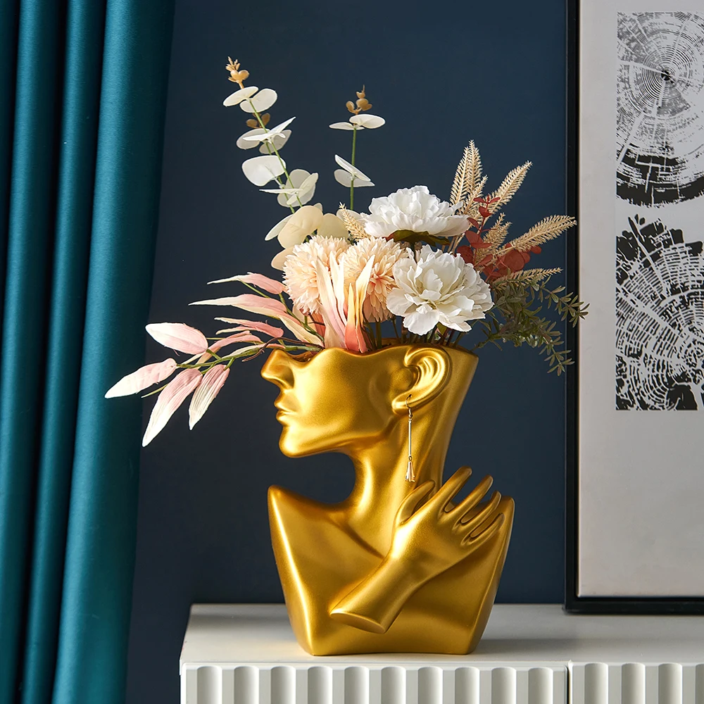 Скандинавская абстрактная статуэтка ваза человеческого тела украшение для дома керамическая спальни