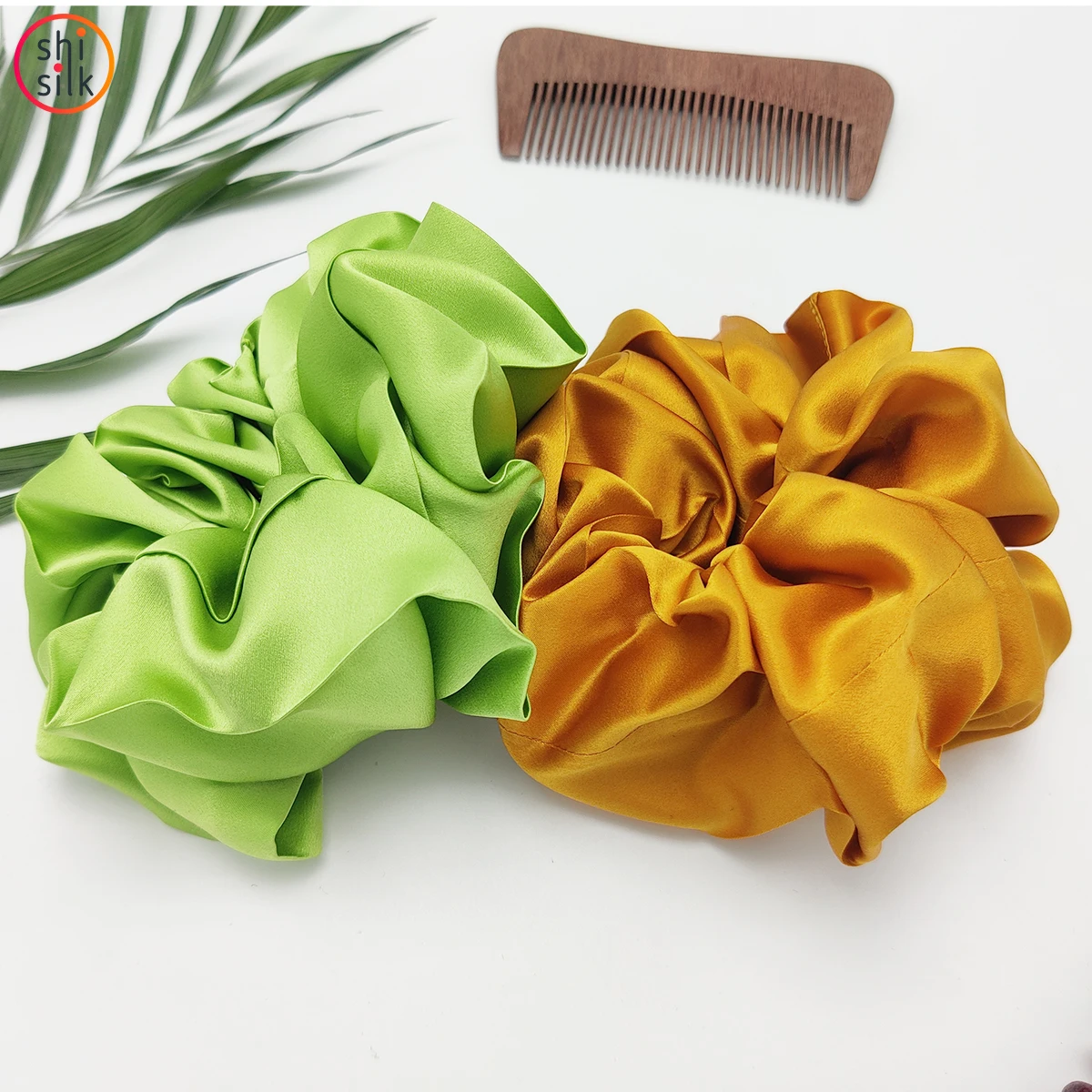 2021 New Design High Quality 100% Mulberry 6A Grade Silk Oversized Hair Scrunchies Pack For Hair Care
