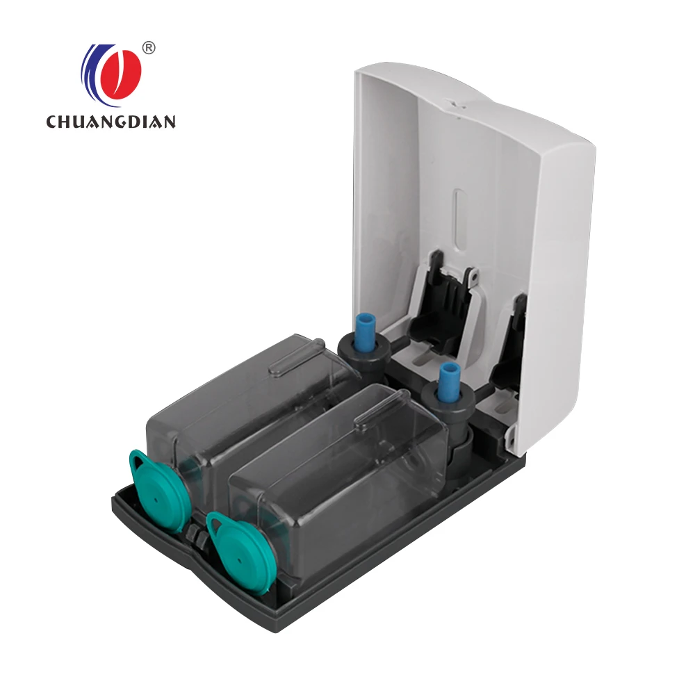 Chuangdian 300ml*2 public wall mount plastic soap dispenser hand washing machine