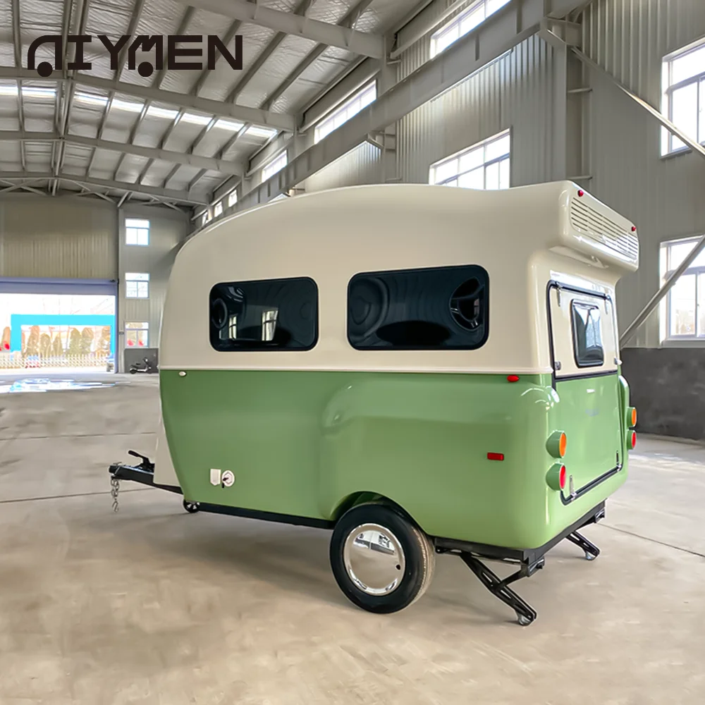 Teardrop Light Luxury Mini 4x4 RV Off Road Bicycle Camper Panel Ultralight Expandable Fiberglass Trailer With Bathroom Toilet