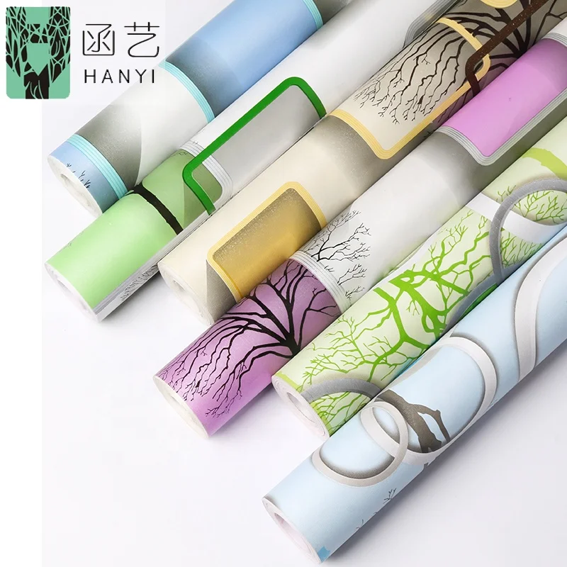 Wholesale 0.45*10M 3D Cube Wallpaper Abstract Tree Wallpaper for Bedroom Living Room TV Background