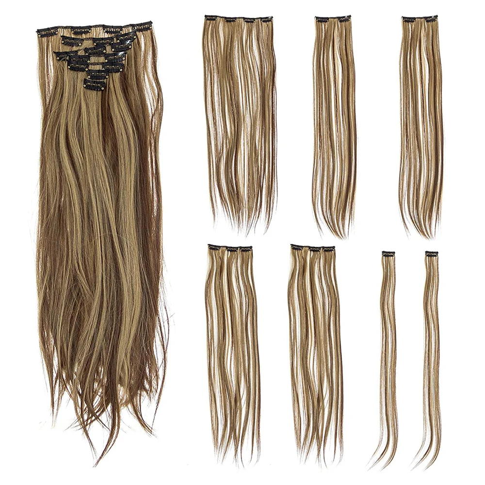 Wholesale Price Brown Long Wavy Synthetic Hair Pieces Hair Accessories