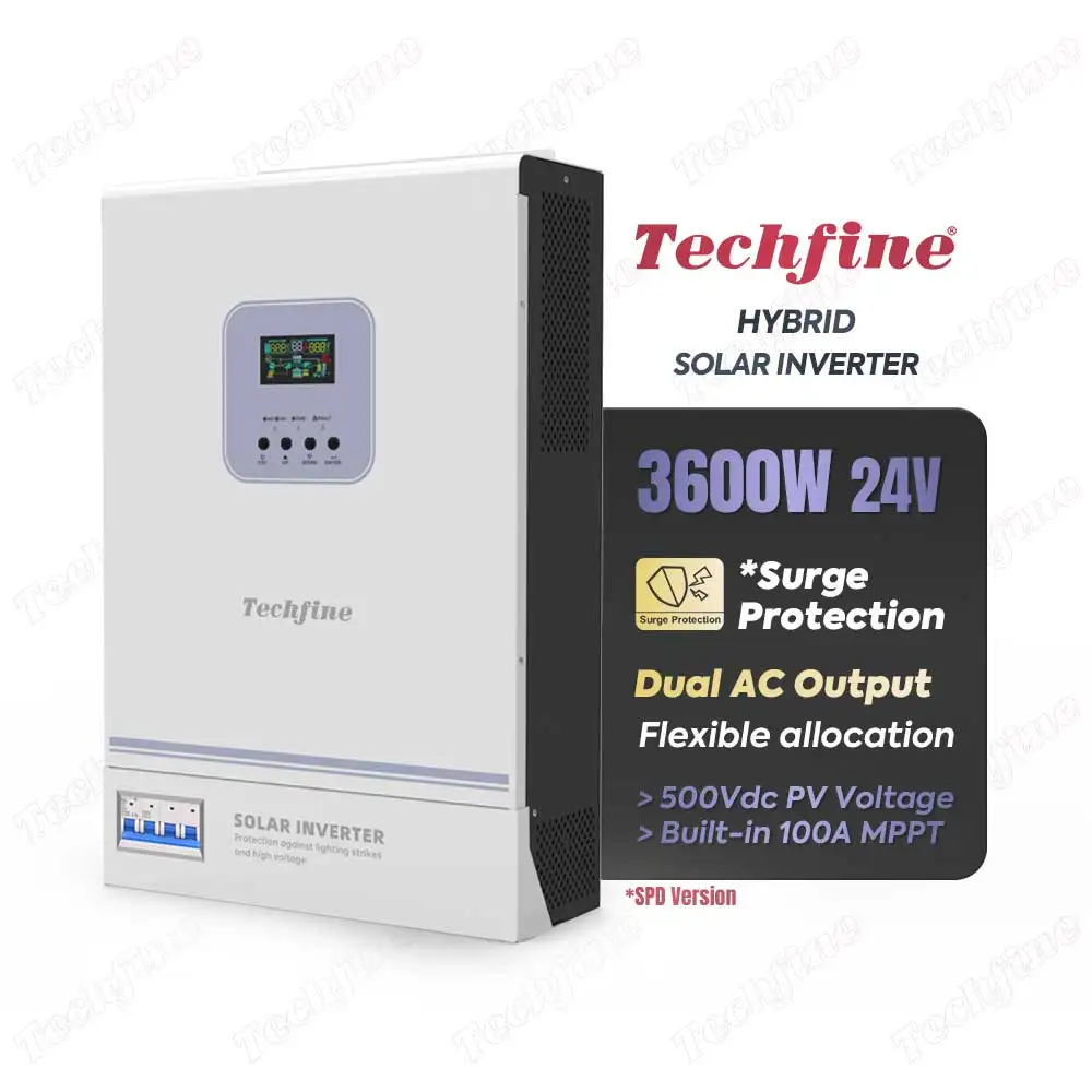 Equip SPD surge protection 3KW 3.6KW hybrid solar inverter 3000w 3600w off-grid MPPT inverter 24v with lightning protection