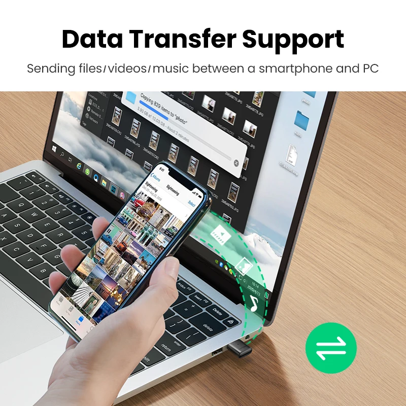 UGREEN Bluetooth 5.3 Adapter for PC USB Bluetooth 5.0 Receiver Dongle Wireless Computer Adapter For Mouse Keyboard Win 11/10/8.1