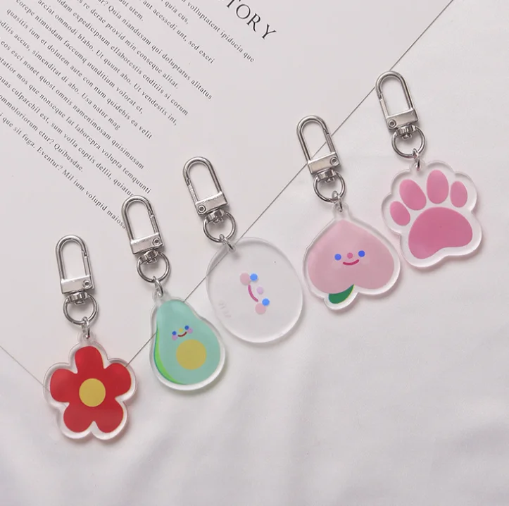 2023 Custom Logo Funny Korean Smiley Face Air Pods Accessories Acrylic Key chain