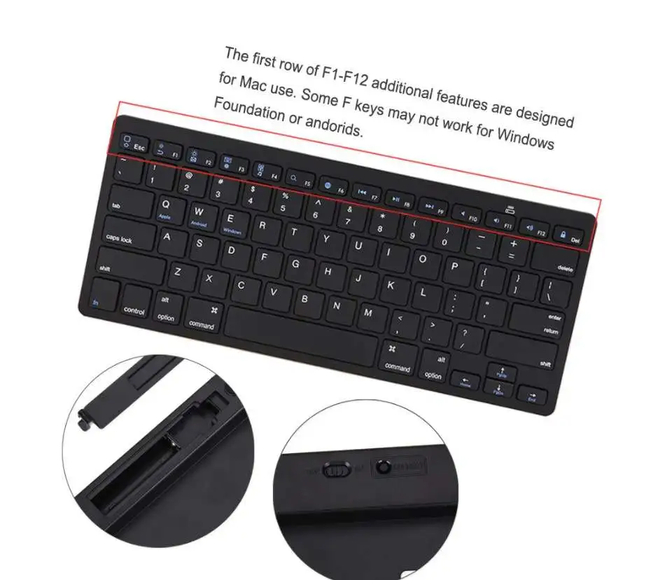 hot selling battery type German, French, Spanish, Korean, Russian, Arabic keys wireless keyboard