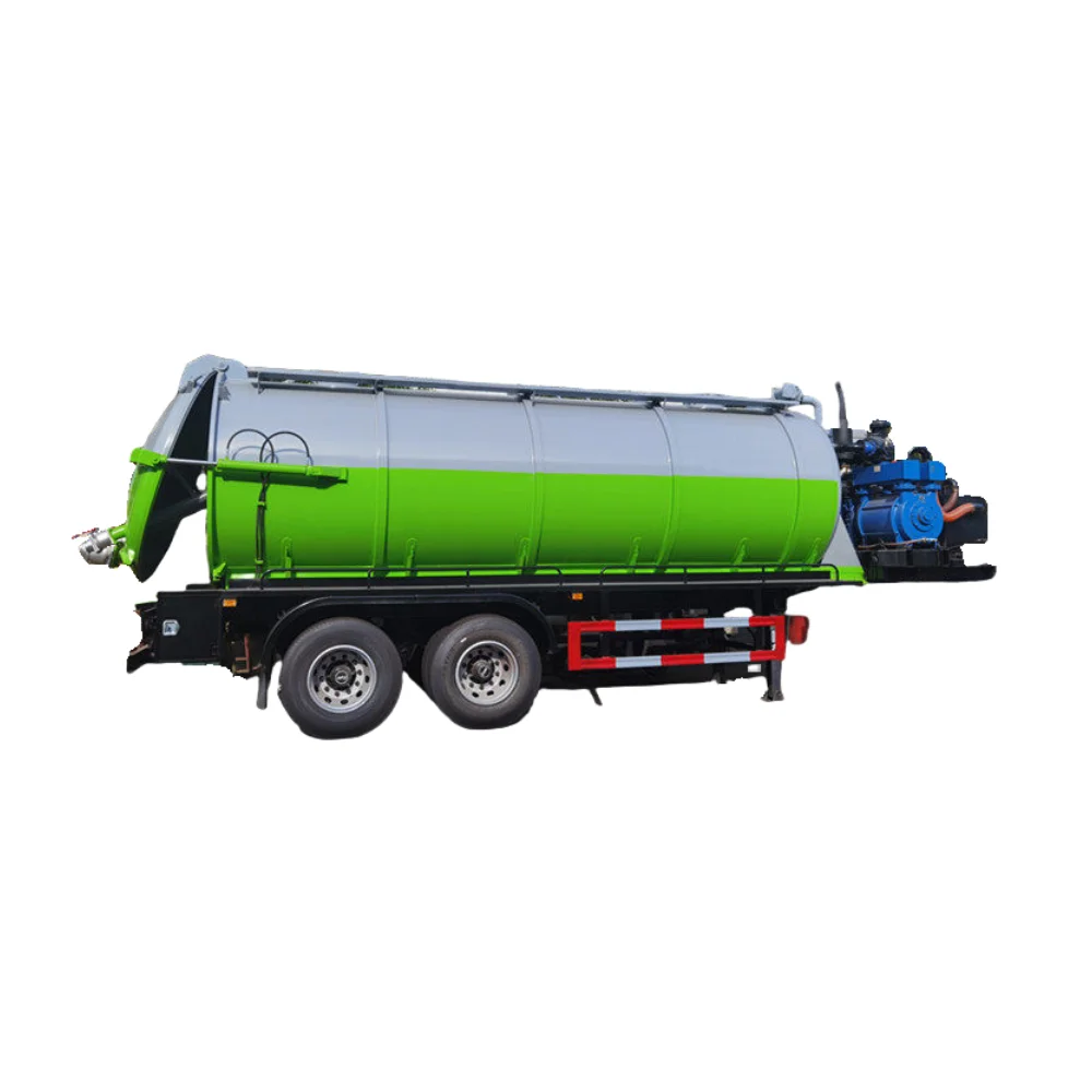 Tri-axle 22CBM Rear door open Vacuum Suction Sewage Semi Trailer for sale