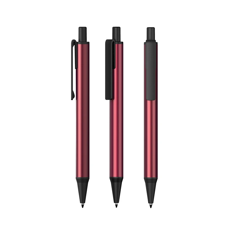 Индивидуальная рекламная шариковая ручка с напечатанным логотипом, чернильная алюминиевая металлическая ручка для бизнеса и офиса