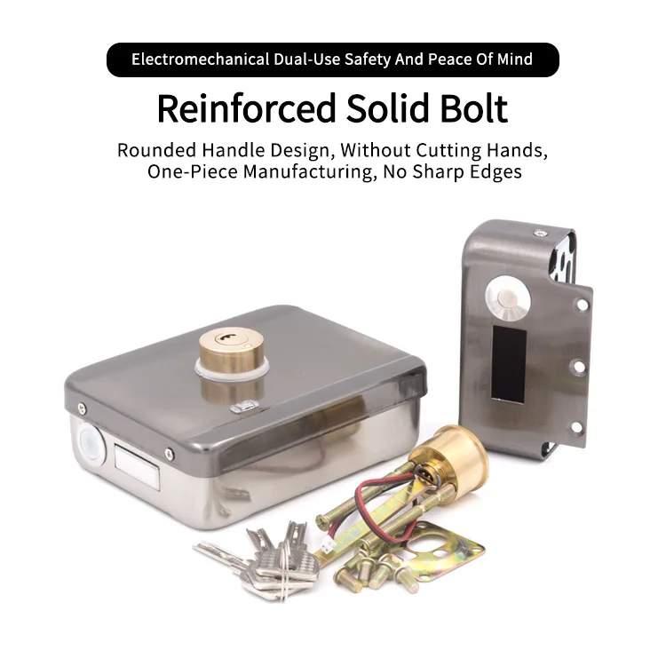 Electric Rim Door Lock Intelligent Biometric Fingerprint Nfc Smart Lock For Outdoor Gate Door