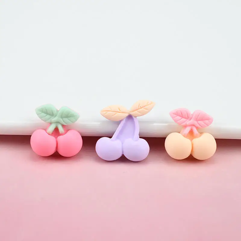 Summer 16-18mm Wholesale Nail Art Glamour 3d Nail Art Accessories Candy Color Matte Nail Art Accessories Wayi Resin Cherry