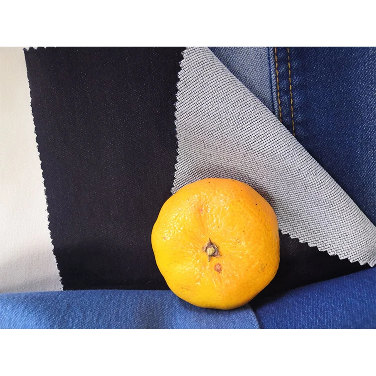 
72%Cotton 26%Poly 2%Spandex Selvedge Knitted Knitted Denim Fabric 