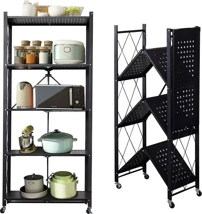 installation-free folding kitchen storage rack household