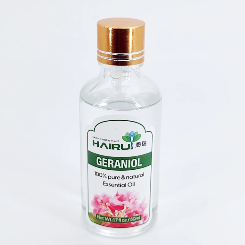 Wholesale bulk private label free sample pure natural organic geraniol oil 10 ml for flavor and fragrance