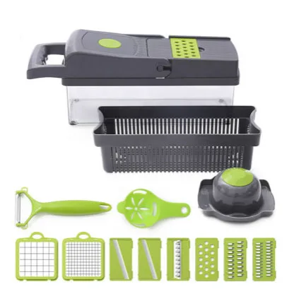 Multifunction 14 in 1 Kitchen tools accessories manual vegetable chopper cutter food Slicer Onion Chopper machine veggie chopper