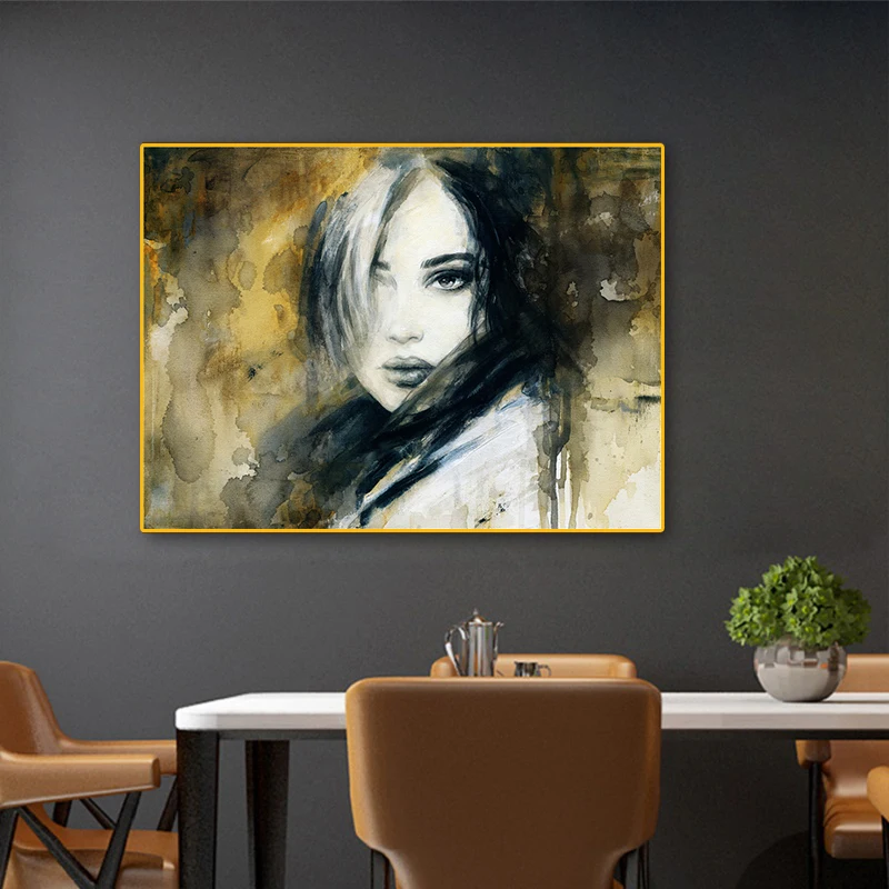 Abstract Black And White Girl Canvas Paintings Graffiti Woman Wall Art  Posters And Prints Picture For Living Room Home Deco